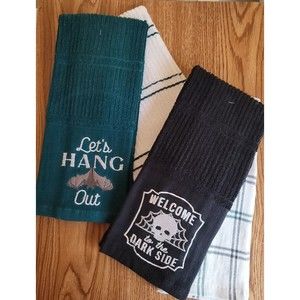 Dark Enchantment Halloween Kitchen Towels 15"x25" 4 Towels